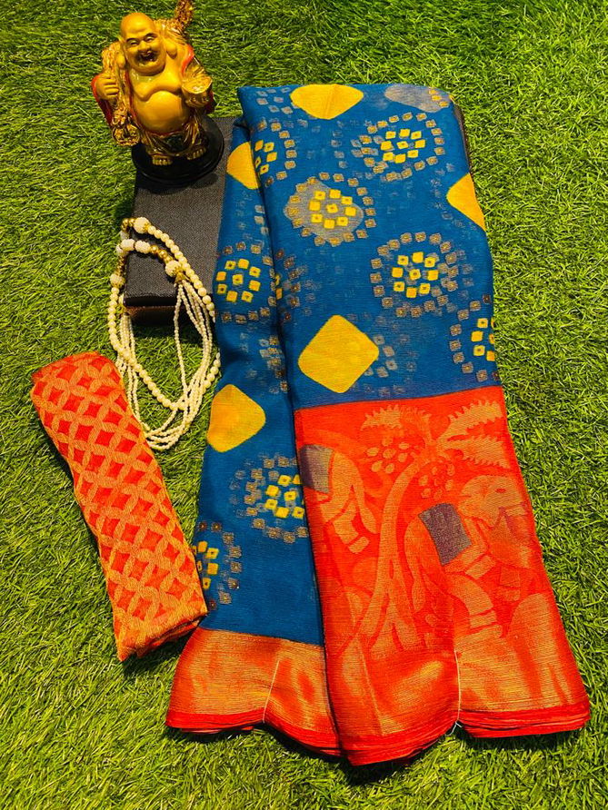 Monalisha 60 Casual Wear Printed Designer Chiffon Brasso Saree Collection